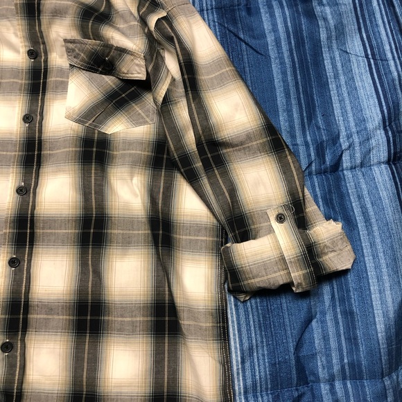 Mens Clear Water Outfitters Long Sleeve Medium Plaid Casual Dress Shirt - Picture 2 of 5